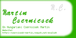 martin csernicsek business card